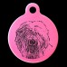 Old English Sheepdog Engraved 31mm Large Round Pet Dog ID Tag